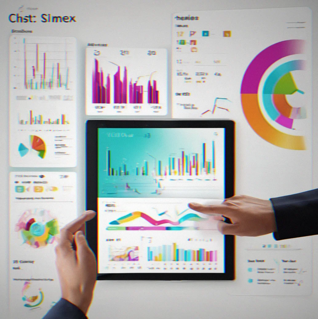 Charts that animate as you scroll into view. Bars grow upward, line graphs trace themselves out, numbers tick up in real time