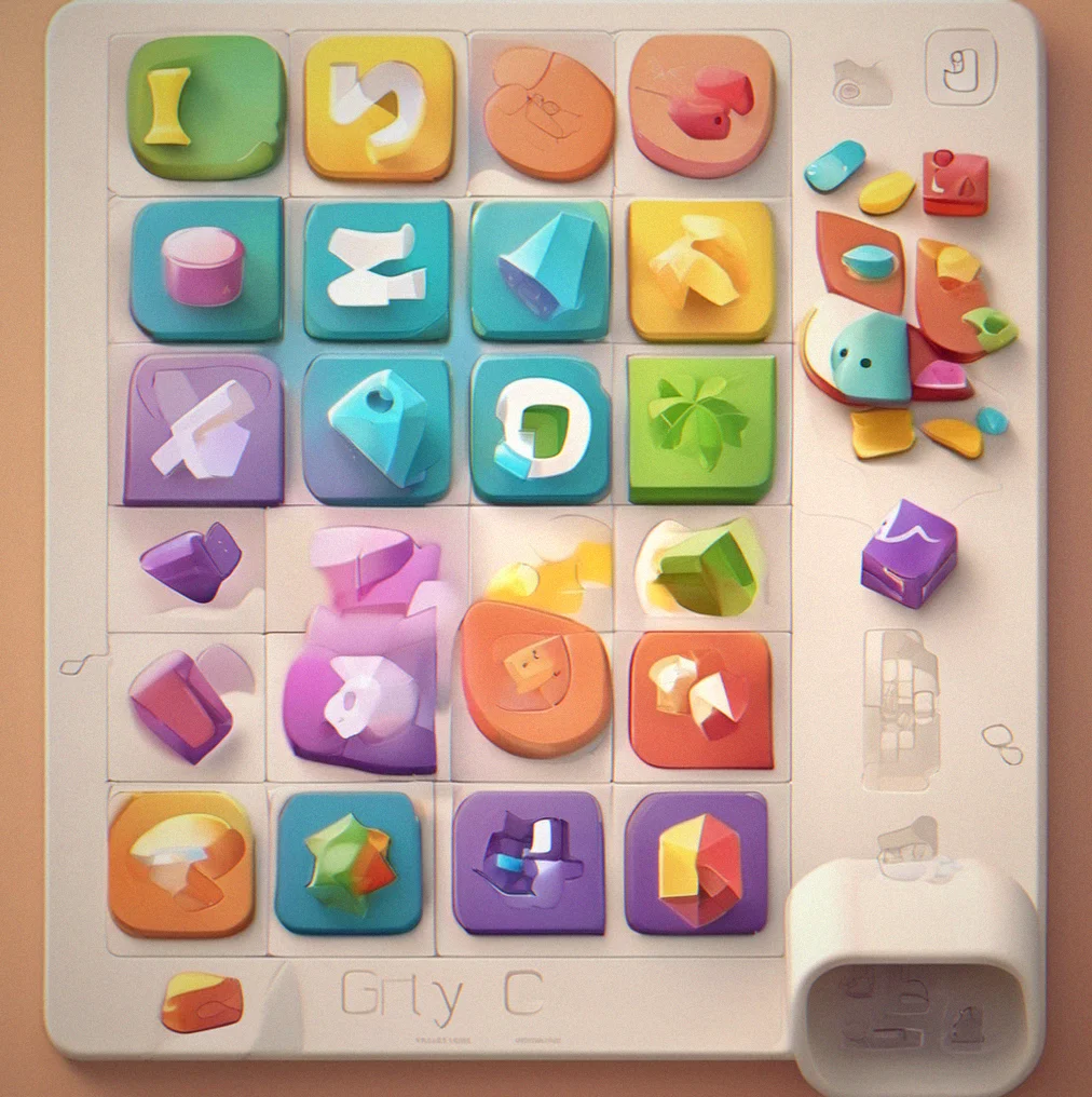 Puzzle game with a grid-based setup. Drag the pieces and they slide smoothly, snapping into place with that satisfying little animation