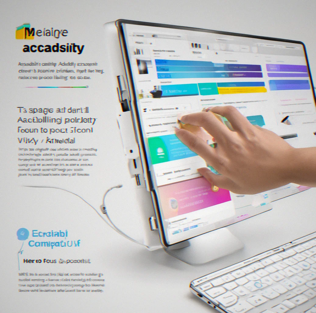 Accessibility panel showing what it all looks like at once—keyboard focus rings visible, screen reader output on display, high contrast mode running