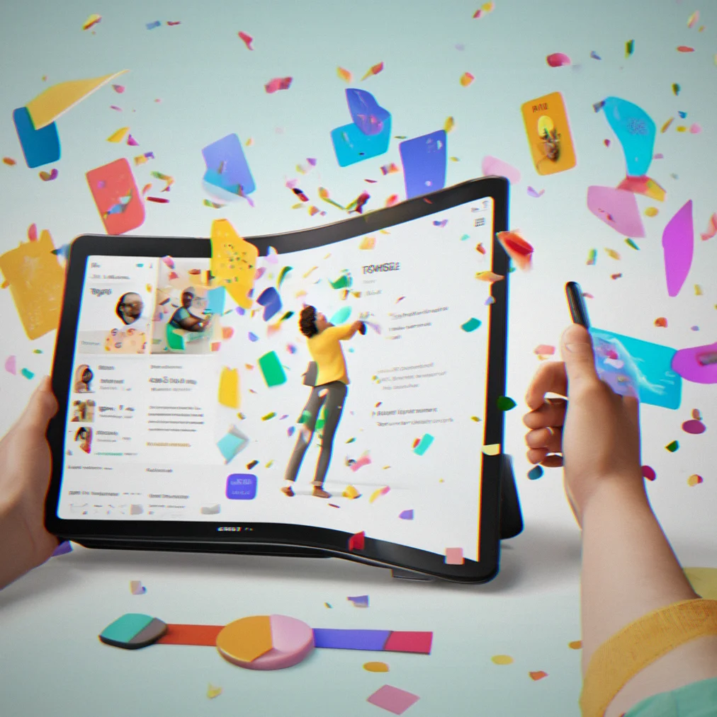 Real-time counter incrementing as user completes tasks, with celebratory confetti animation